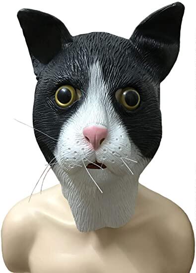 猫头动物山羊乳胶头套万圣节面具驴头成人可爱帅气性感道具派对用