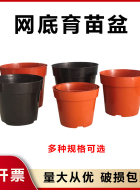 网底塑料育苗花盆兰花多肉基地苗圃红色黑色网底孔底透气花盆