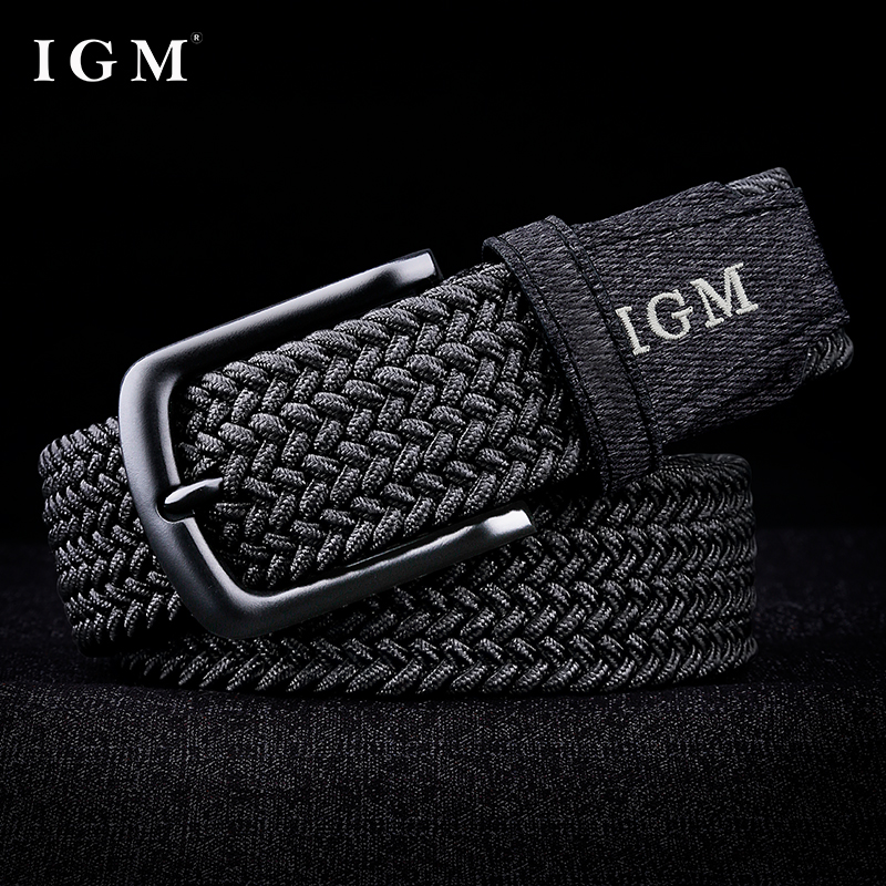帆布腰带igm透气舒适编织牛仔