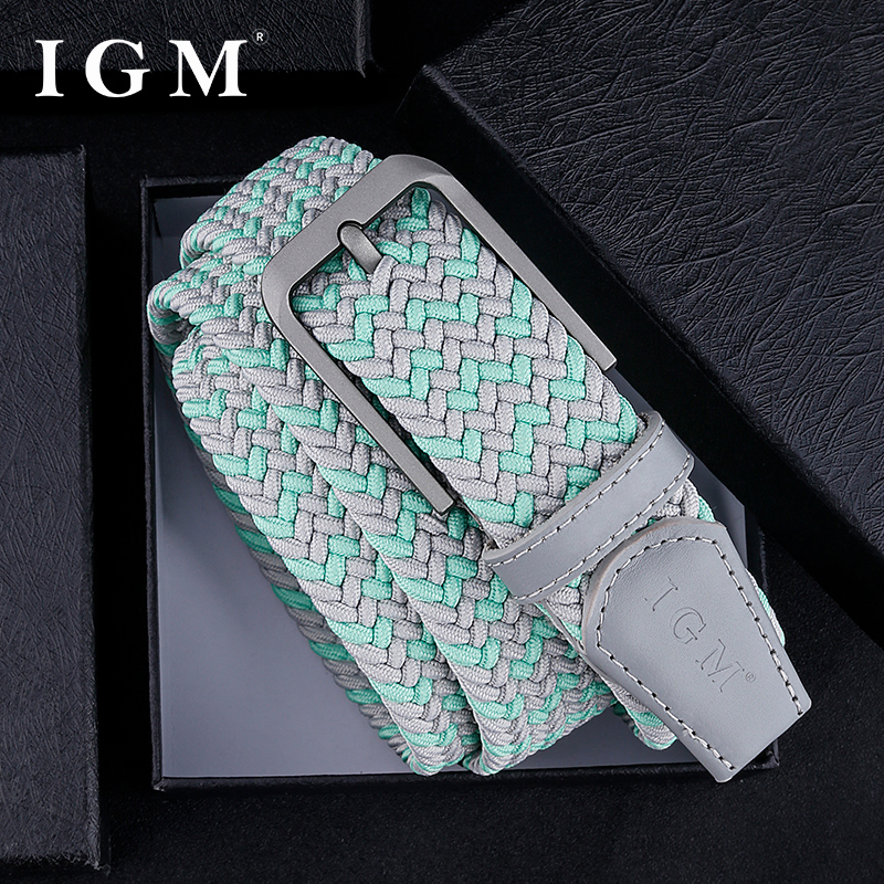 帆布编织任意松紧弹力年轻人腰带