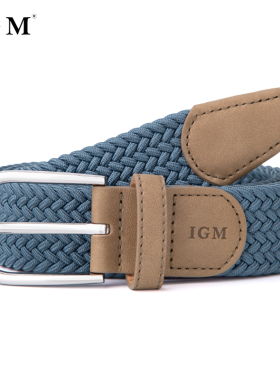 帆布编织腰带男 无孔松紧弹力皮带 男学生年轻人百搭牛仔裤带潮