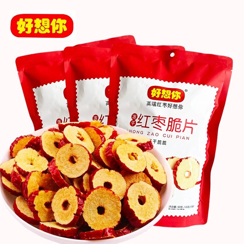 好想你红枣冻干脆片108g*3袋干枣片脆片泡茶干吃嘎嘣脆原味枣片
