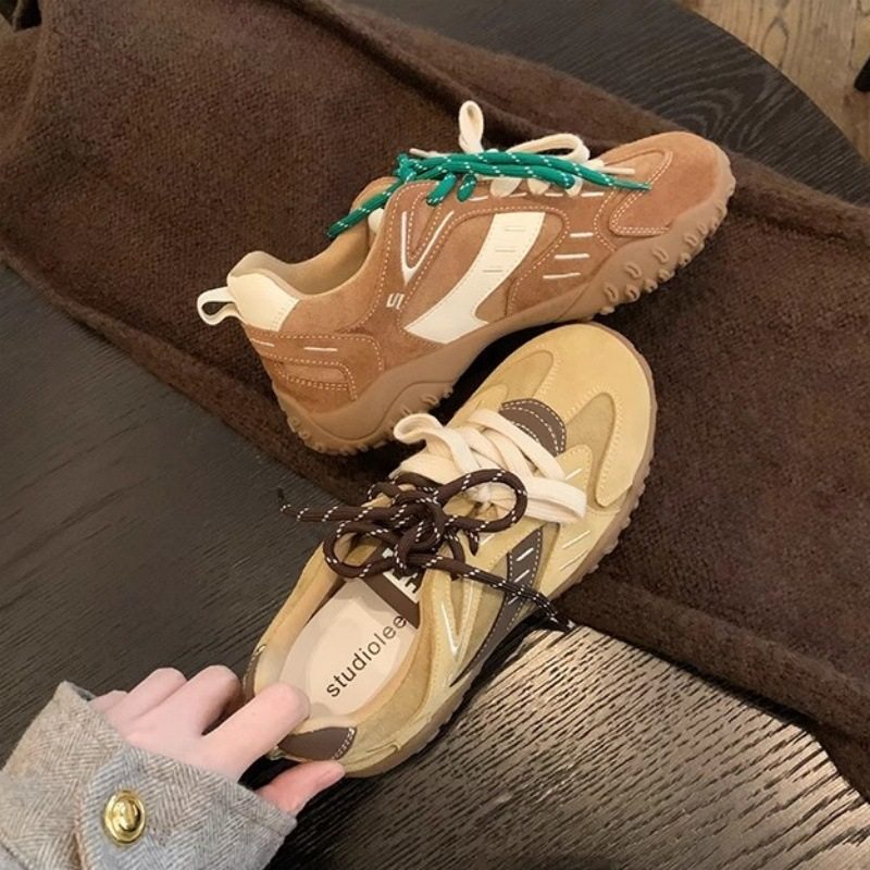 真皮厚底增高德训鞋女2025春季新款复古休闲运动板鞋百搭阿甘单鞋,女鞋,浅口单鞋,淘宝优惠券,粉丝福利购,淘宝优惠卷