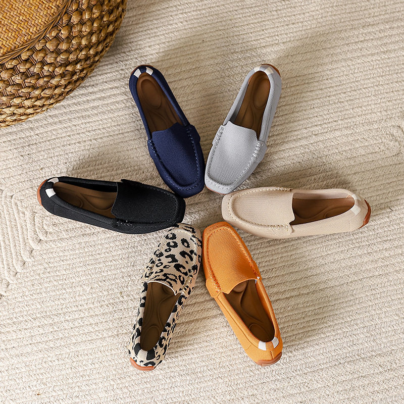 王妃鞋平底方头飞织单鞋针织编织跨境外贸休闲软底乐福鞋豆豆鞋女,女鞋,浅口单鞋,淘宝优惠券,粉丝福利购,淘宝优惠卷