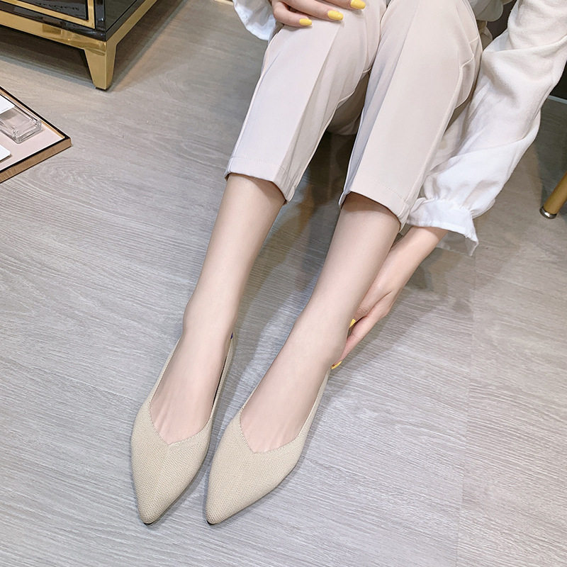 王妃同款编织鞋跨境直供春秋季飞织浅口平底软底软皮尖头单鞋女,女鞋,浅口单鞋,淘宝优惠券,粉丝福利购,淘宝优惠卷