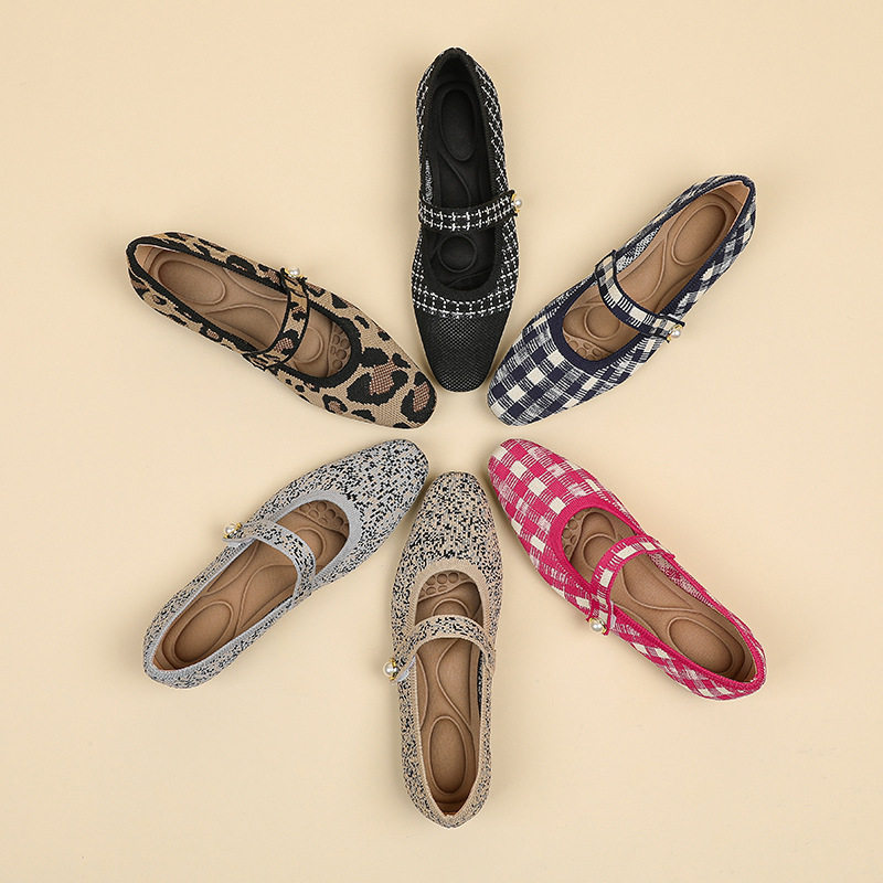 日系王妃鞋2025新款春季一字拌带飞织玛丽珍单鞋编织鞋平底单鞋女,女鞋,时尚休闲鞋,淘宝优惠券,粉丝福利购,淘宝优惠卷