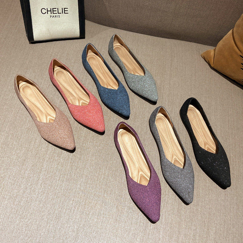 春秋软底蛋卷欧美王妃鞋飞织单鞋豆豆鞋平底瓢鞋女鞋针织尖头船鞋