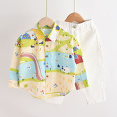 画上衣外套薄 儿童衬衣幼儿园小朋友春装 男童卡通衬衫 春秋2025新款