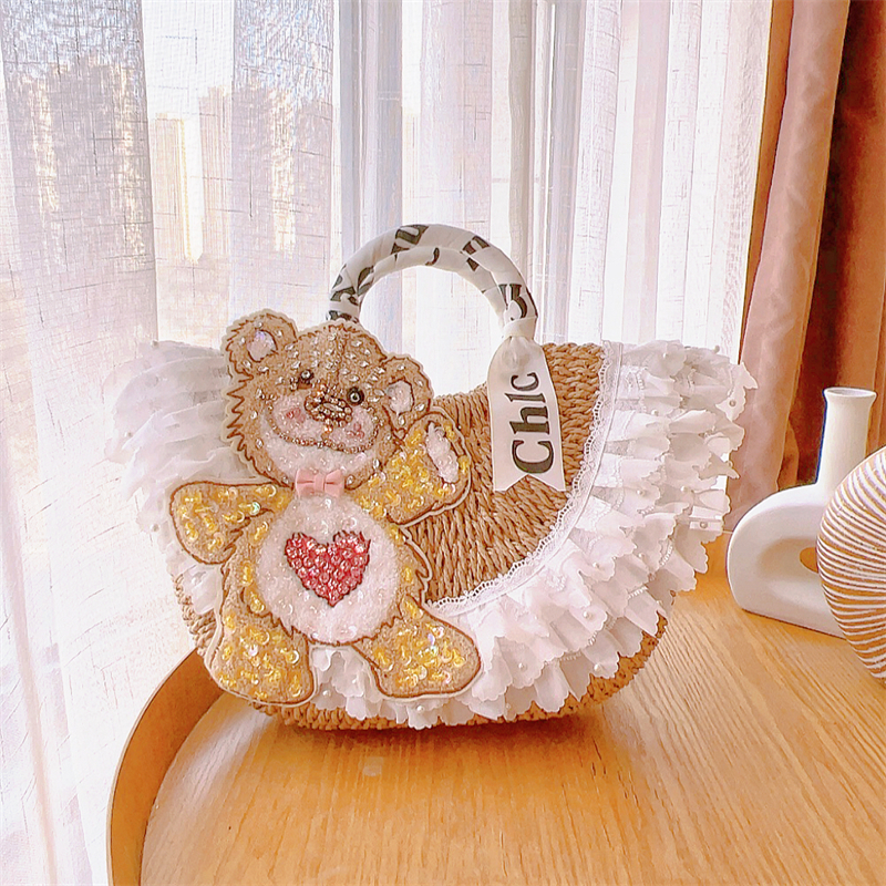 草编藤编包精致少女手提包沙滩包