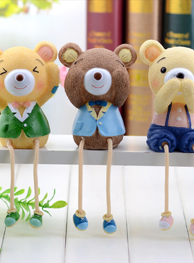 田园风电表箱三不小熊树脂摆饰