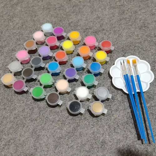 小丙烯颜料条环保儿童防水12色套装diy石塑黏土密封小盒装3ml5ml