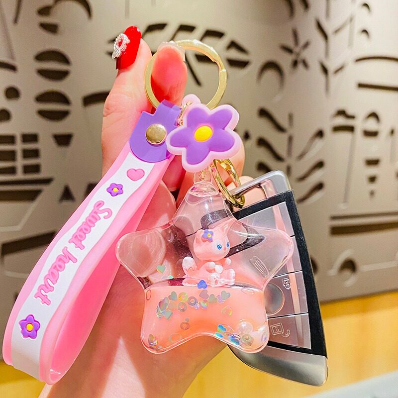 少女心可爱入油小狐狸卡通创意车钥匙扣包包挂饰五一节儿童小礼物