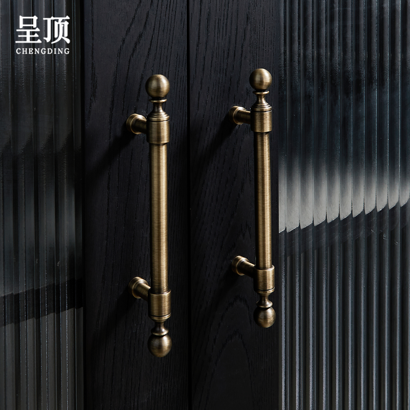 中古风黄铜拉手圆球抽屉柜门把手