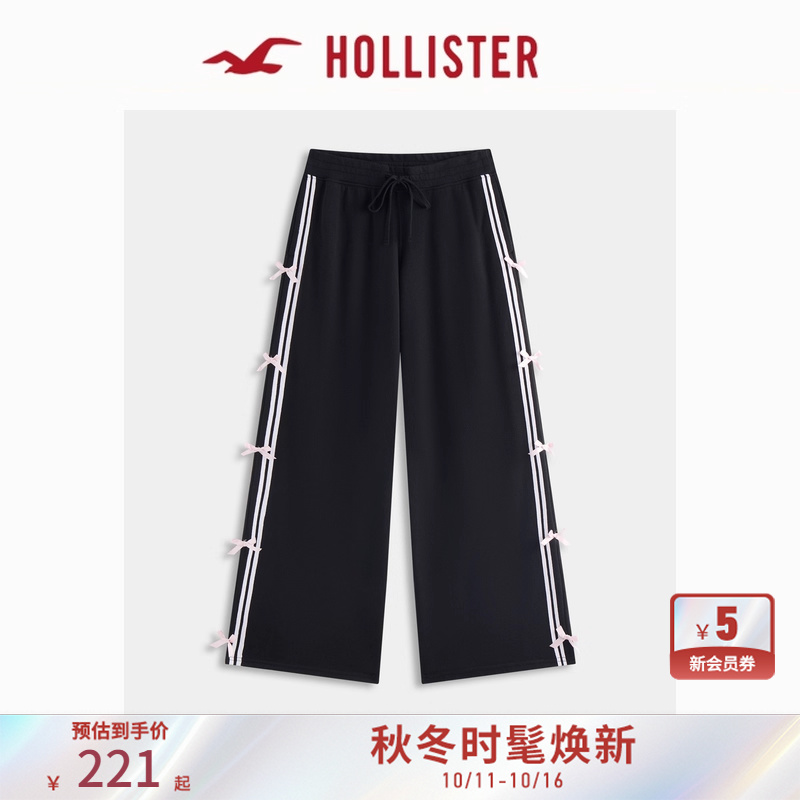 Hollister25秋冬新款美式甜美蝴蝶结运动卫裤长裤女装347-5122