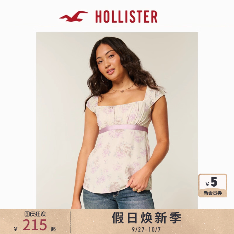 Hollister辣妹系带娃娃衫T恤