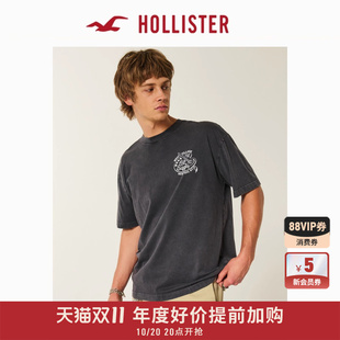 323 Hollister25夏款 女装 T恤男装 5353 情侣宽松棉质印花短袖