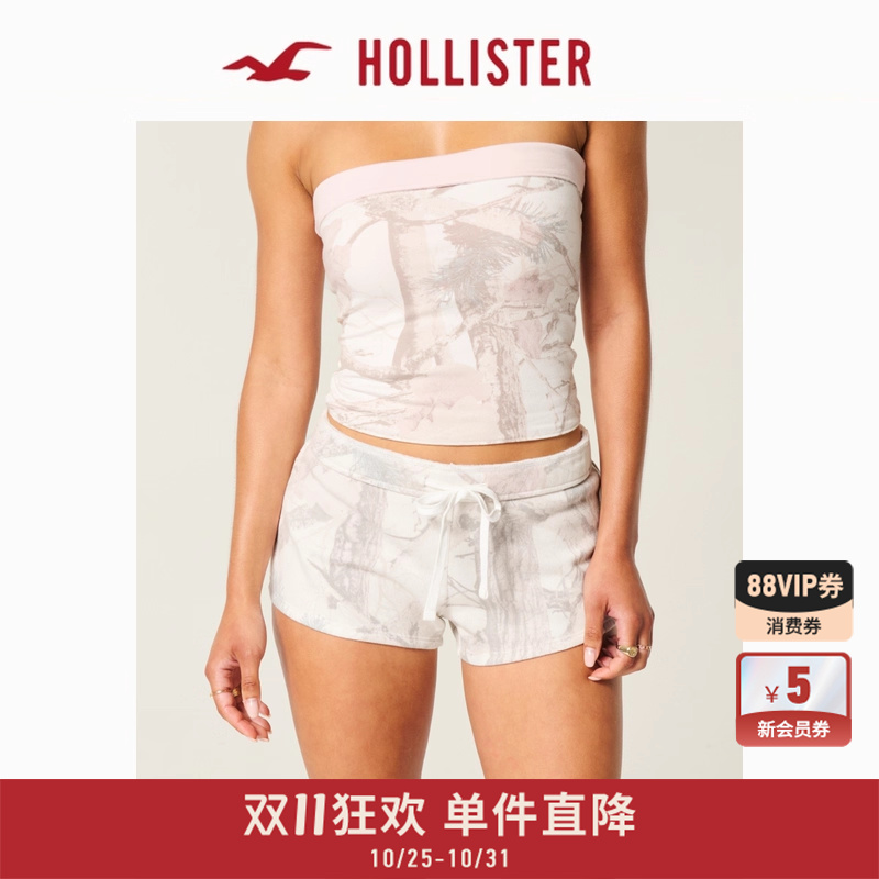 Hollister辣妹迷彩运动热裤短裤