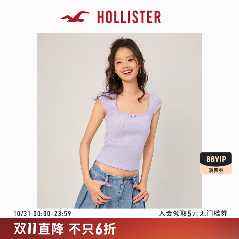 Hollister辣妹修身短袖T恤