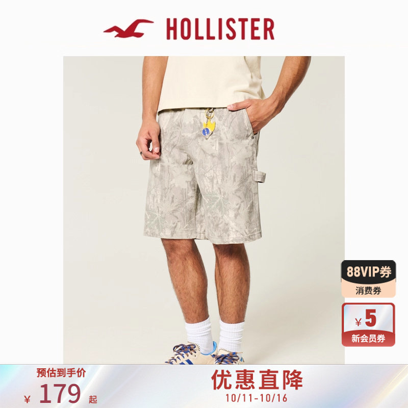 Hollister25秋季款baggy风街头迷彩五分工装短裤男装328-5185