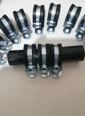 连胶条R型喉箍汽车减震管夹船用油管管夹电线电缆固定夹P型抱卡箍
