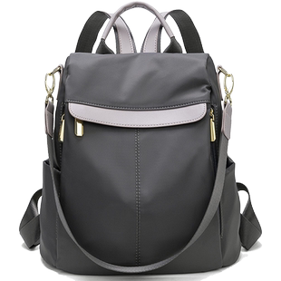 时尚撞色牛津布双肩包女日韩轻便防水通勤两用背包旅游防盗大容量