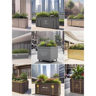 定制不锈钢花箱户外广场商业街隔断组合花坛售楼部可移动花盆厂家