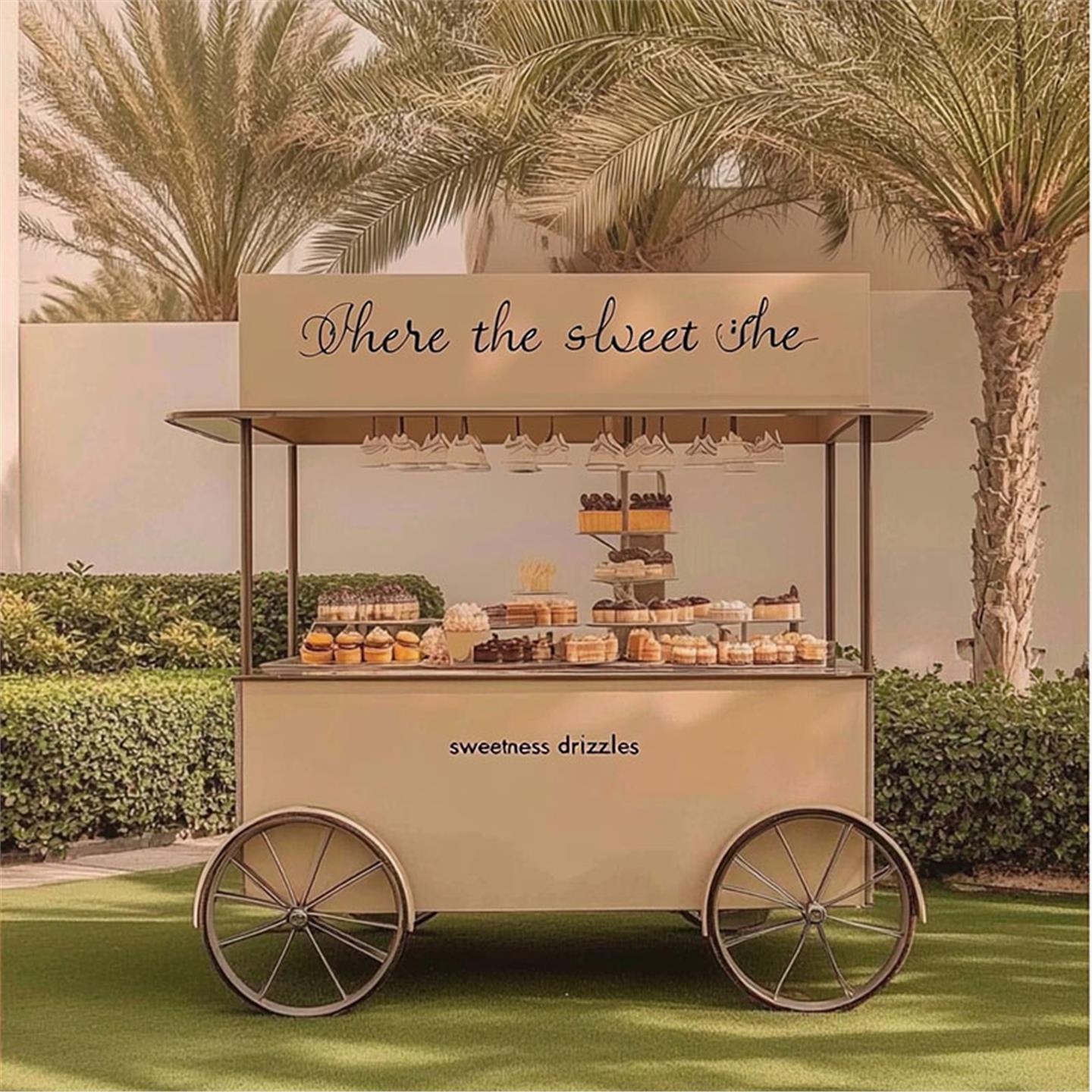 户外摆摊车小吃车集市摊位架移动咖啡厅售卖摊位商业街商场展示架