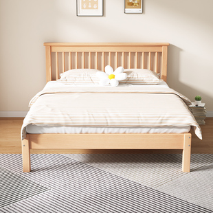 全榉木实木床日式 榻榻米单人床小户型儿童床1米2 1.5米双人床简约