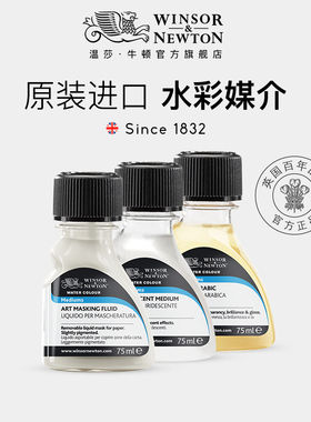 温莎牛顿原装进口水彩媒介剂水彩颜料专用调和液肌理珠光媒介 留白胶 阿拉伯树胶 牛胆汁