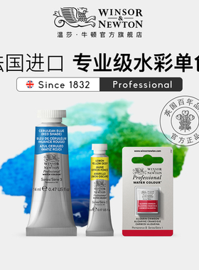 温莎牛顿法国进口艺术家专业级水彩颜料温莎紫温艺109色5ml/14ml半块单色单支固体管状管装
