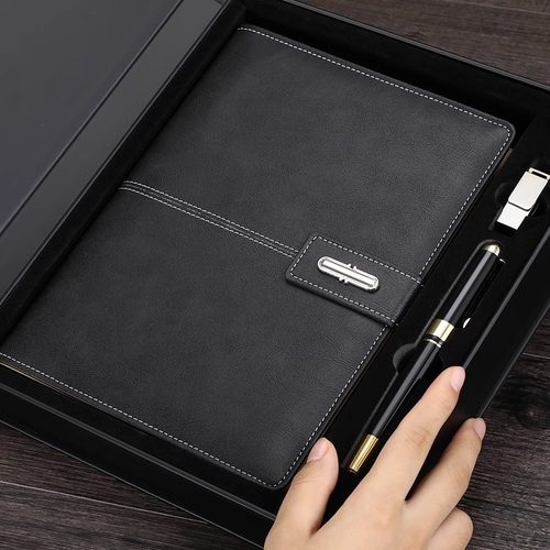 皮质商务高端U盘笔记本本子礼盒