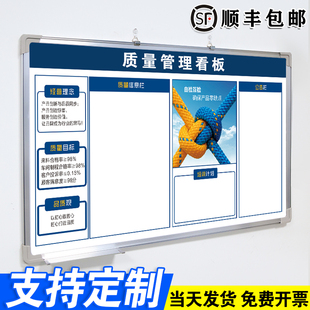 质量管理看板 白板写字板定制内容定做小黑板车间工厂办公室可擦吸磁性大看板挂墙式免费设计支持定制当天发
