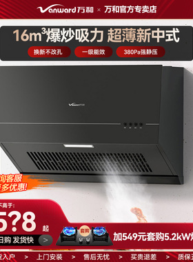 万和油烟机厨房小型大吸力新中式抽油机出租房烟机H03C