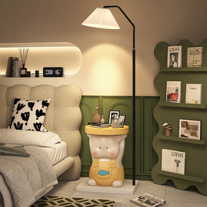 小猫落地灯床头柜一体卧室立式台灯客厅沙发旁儿童房奶油风氛围灯