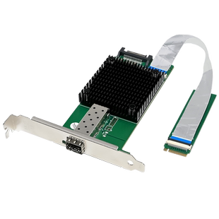 GRIS M.2万兆网卡SFP+光纤M2视觉采集卡10G台式机多模LC单模B-M key服务器INTEL英特尔X520电脑JL82599EN群晖