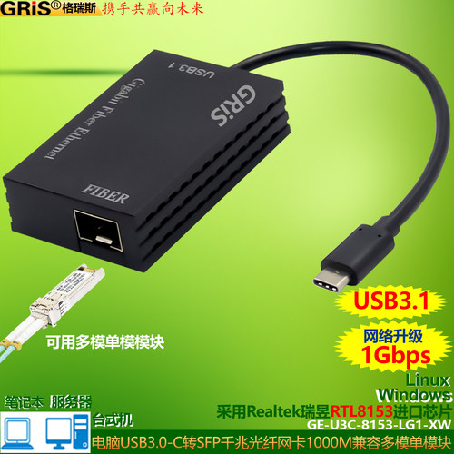 gristype-c3.1LC光纤USB收发器