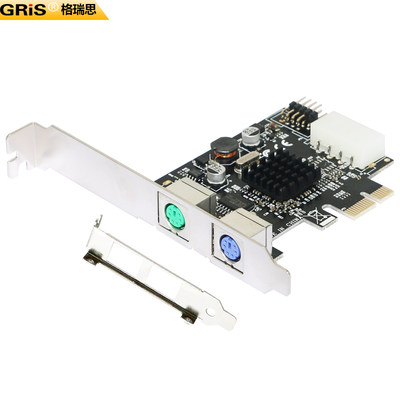 PCI-E转PS2键盘鼠标扩展卡PCIe转接卡台式机工控机PS/2转前置面板