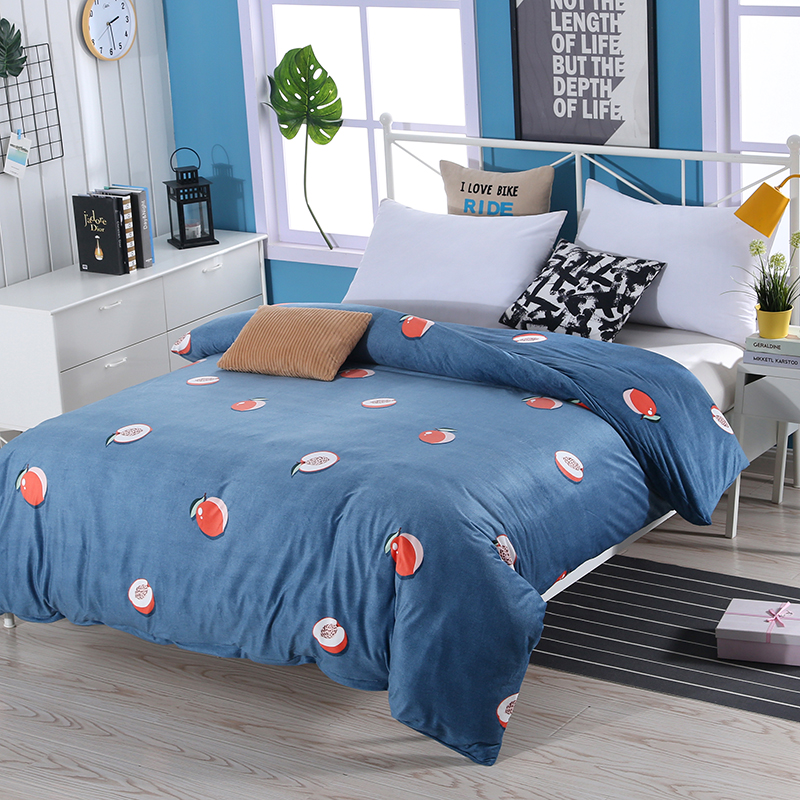 冬天双面水晶绒被套单件学生1.5米单人被罩双人套被220*240珊瑚绒