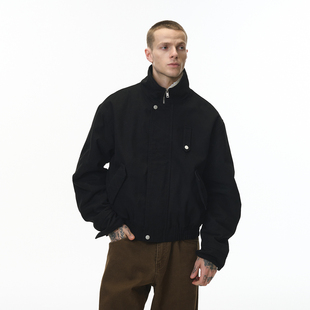 boxy工装 加厚可拆卸毛绒短款 外套 复古立领飞行夹克棉服男冬季 美式