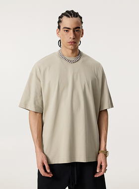 凉感速干运动短袖男宽松OVERSIZE高街基础款百搭休闲纯色T恤半袖