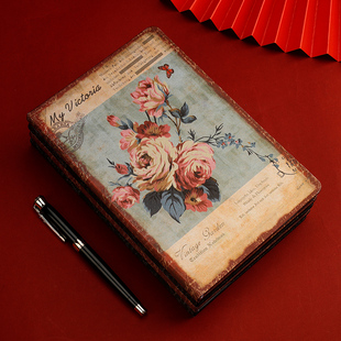 金谷布面梦落花A5复古少女心彩页小清新创意学生简约ins风记事本