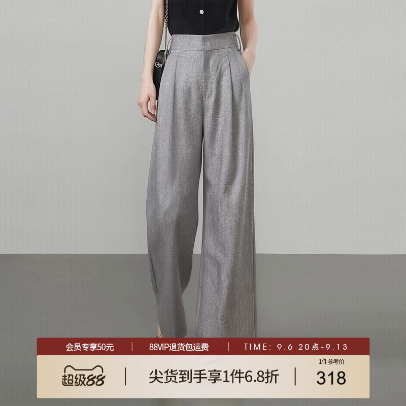 她图商场同款显瘦直筒西装裤子女2026春夏新款百搭通勤简约休闲裤图片
