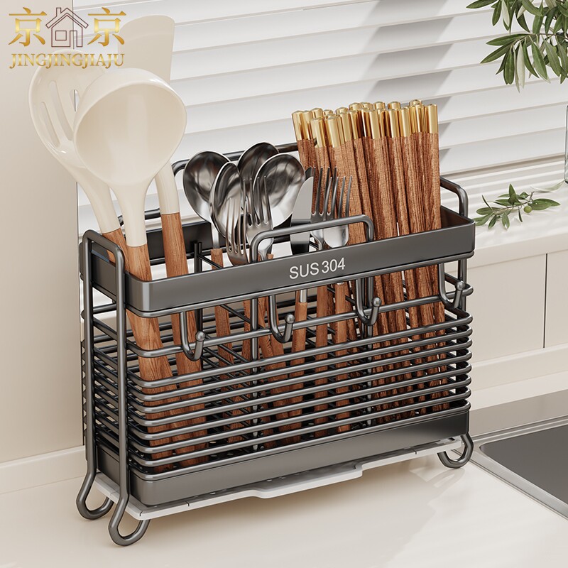 不锈钢筷子收纳盒壁挂式筷笼桶