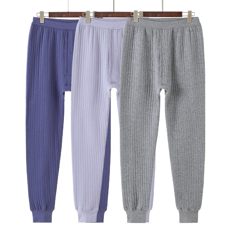 加厚纯棉男夹棉三层夹棉保暖裤