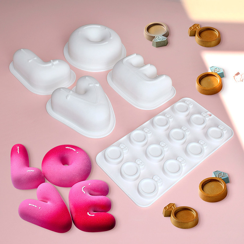 情人节LOVE慕斯蛋糕模具 钻戒巧克力硅胶模具diy西点装饰烘焙工具,厨房/烹饪用具,烘焙模具,淘宝优惠券,粉丝福利购,淘宝优惠卷
