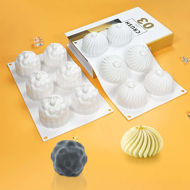 6连南瓜奶油慕斯模 6连月球蛋糕模具DIY甜品巧克力手工皂硅胶磨具