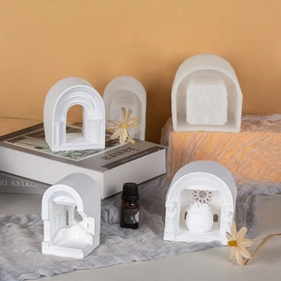 古罗马宫殿硅胶模具DIY维纳斯古堡扩香石伴手礼蜡烛石膏摆件磨具