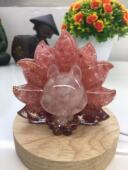 好记水晶滴胶碎石九尾狐摆件粉水晶白水晶黄水晶红石高8cm左右