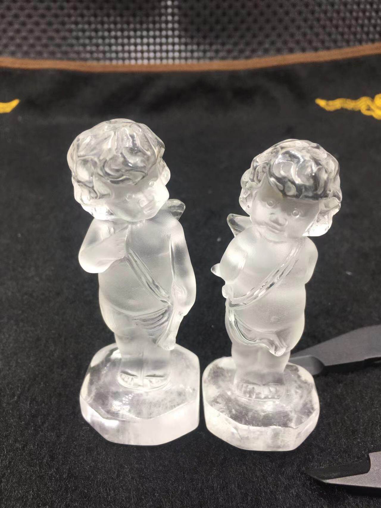 好记水晶天然白晶小爱神丘比特家居装饰送朋友摆件生日礼物