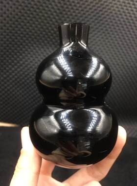 好记水晶天然黑曜石各种葫芦摆件